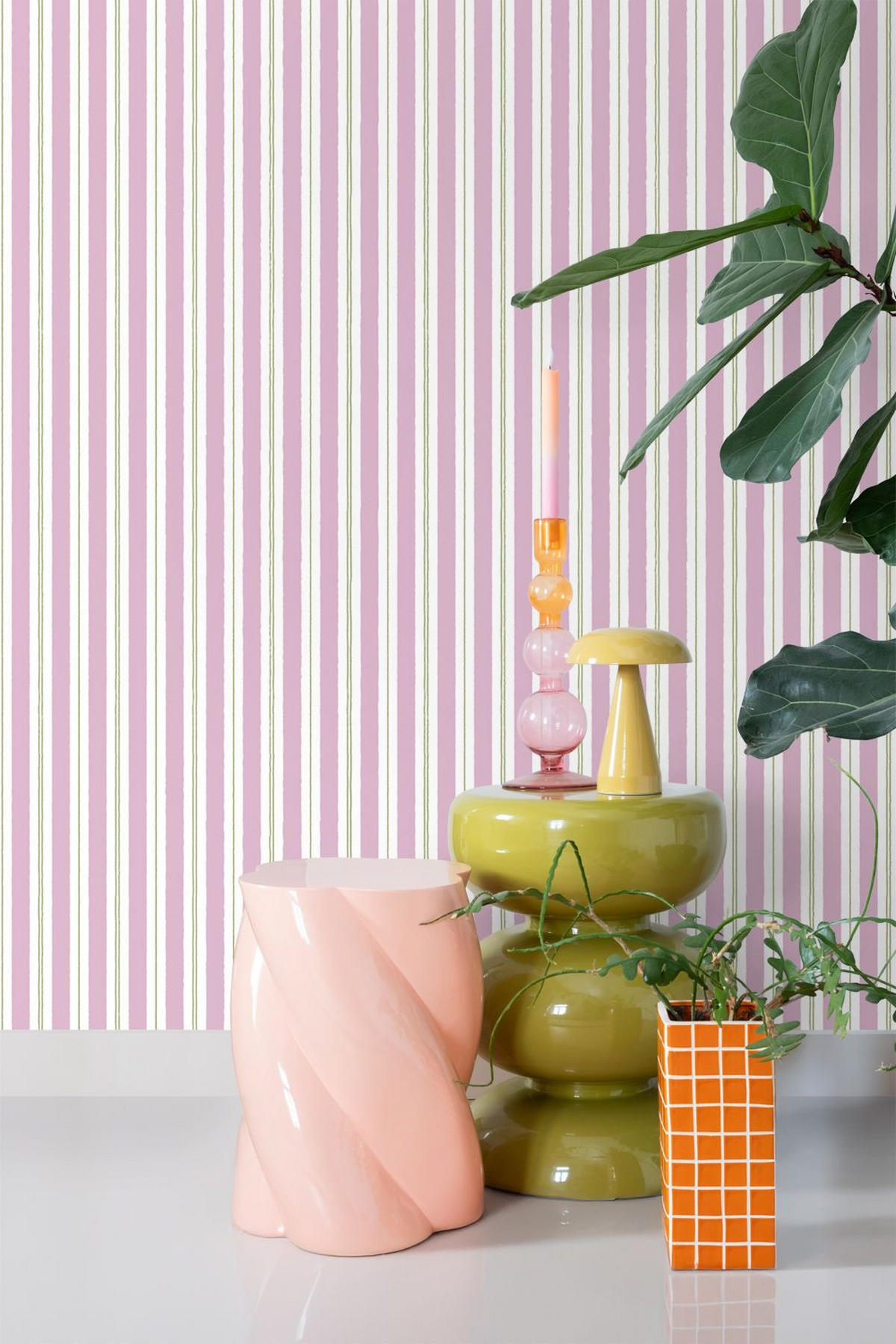 TAPETE Streifen 50 x 900 cm - Lila, Papier (50/0.1cm) - ESTAhome