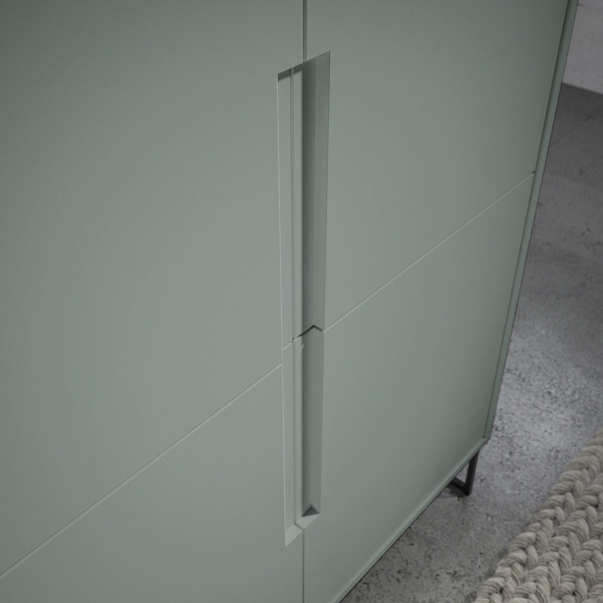 HIGHBOARD - Salbei - Salbeigrün/Schwarz, Holzwerkstoff/Metall (101/125/38cm) - home24