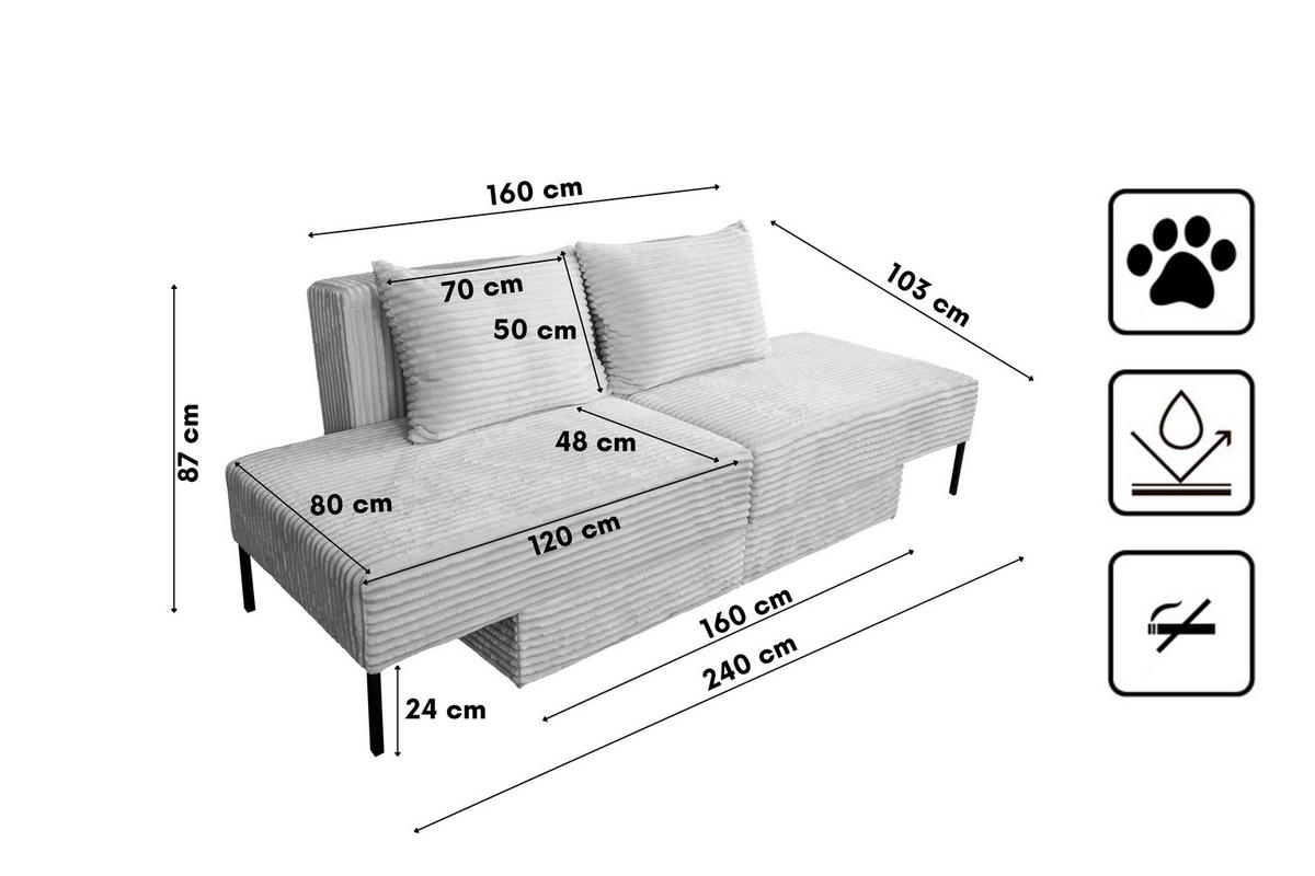 ECKSOFA Mit Schlaffunktion MOOKA 4in1-Multifunktions-System Stoff Velo Links Hellgrau - Hellgrau, Holz/Textil (145/160cm) - Kaiser Möbel