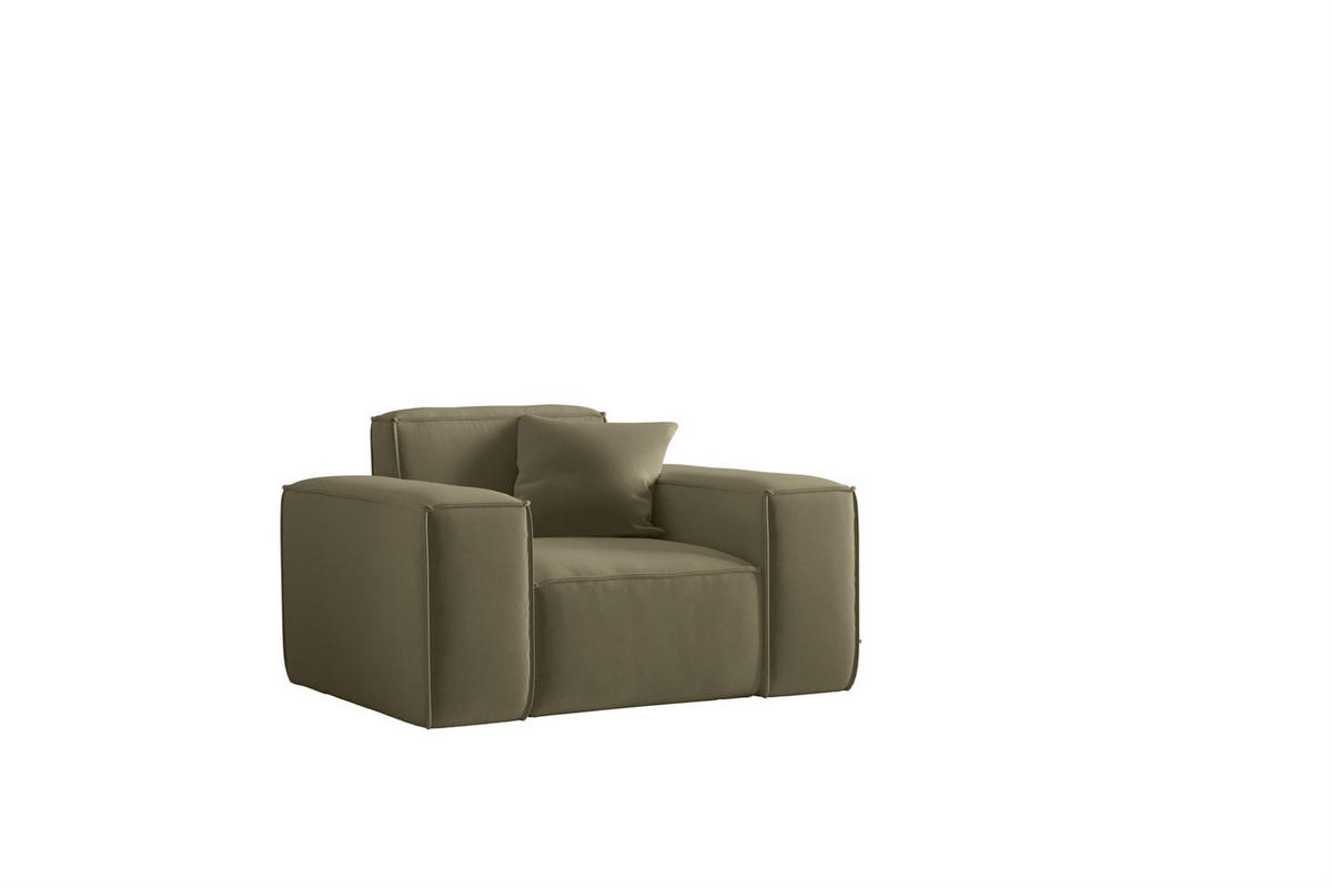 SESSEL Celes Premium Opera Velvet - Olivgrün, Holzwerkstoff/Textil (121/73/88cm) - Fun Möbel