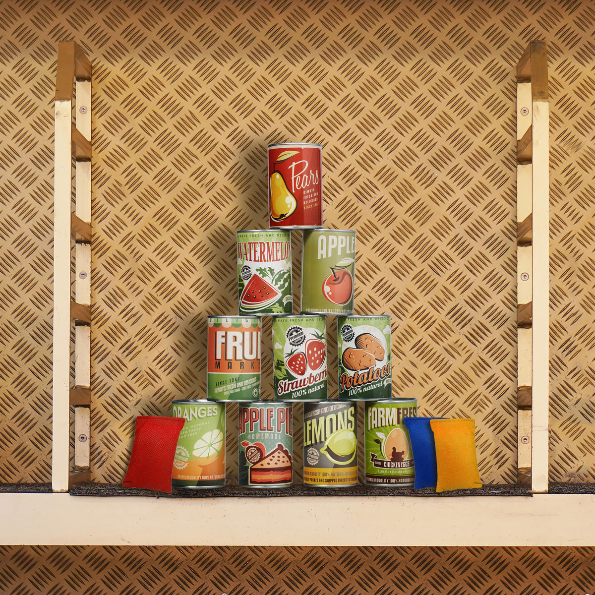 MÔŽE hádzať - viacfarebná, kov/textil (6.5/6.5cm) - Relaxdays