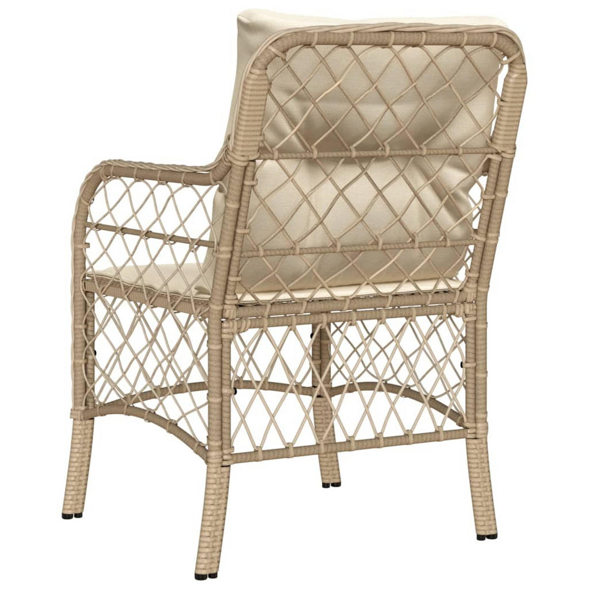 GARTENSTÜHLE Mit Kissen 2 Stk. Beige Poly Rattan - Beige, Kunststoff (67/86/58.5cm) - vidaXL