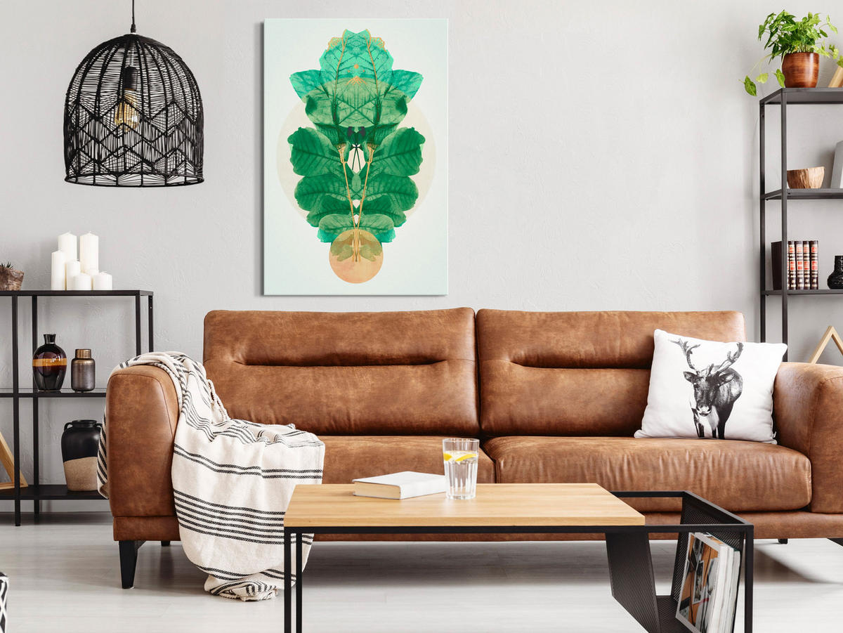 KUNSTDRUCK Grün 80/120 cm - Grau/Grün, Textil (80/120cm) - KUNSTLOFT