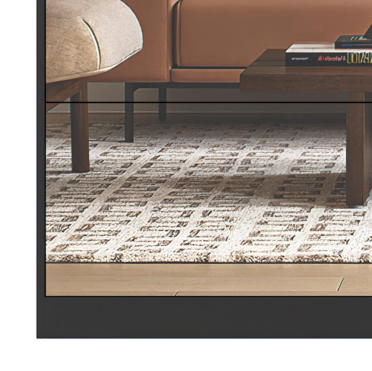 SCHUHSCHRANK aus MDF 24x63x185 cm Schwarz mit Spiegel, 5 Klappen und doppellagiger Schuhaufbewahrung - Schwarz, Holzwerkstoff (63/185/24cm) - Modfu