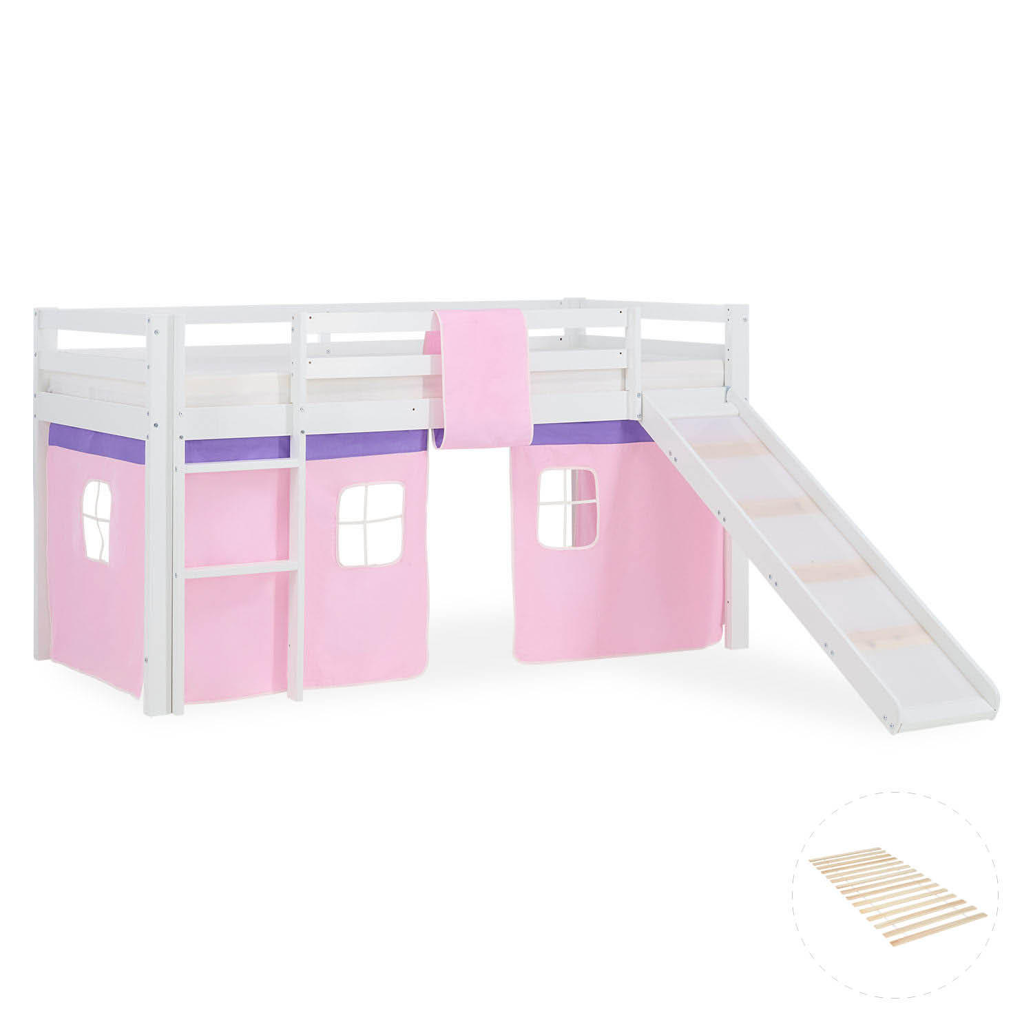 HOCHBETT 90/200 cm mit Lattenrost ROSA - Weiß/Rosa, Holz - Homestyle4u