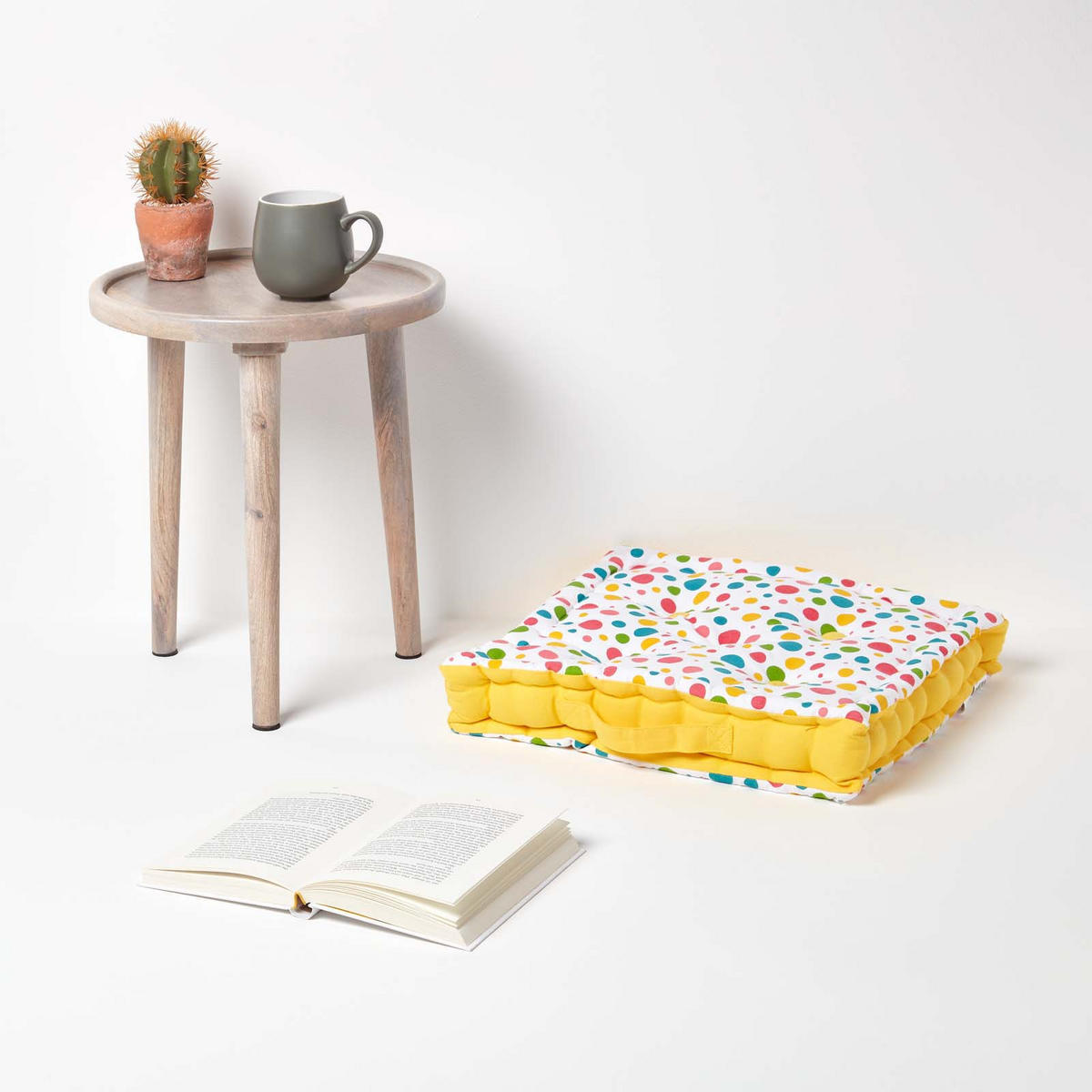 SITZKISSEN Punkte bunt 50/50/10 cm - Multicolor, Textil (50/50/10cm) - Homescapes