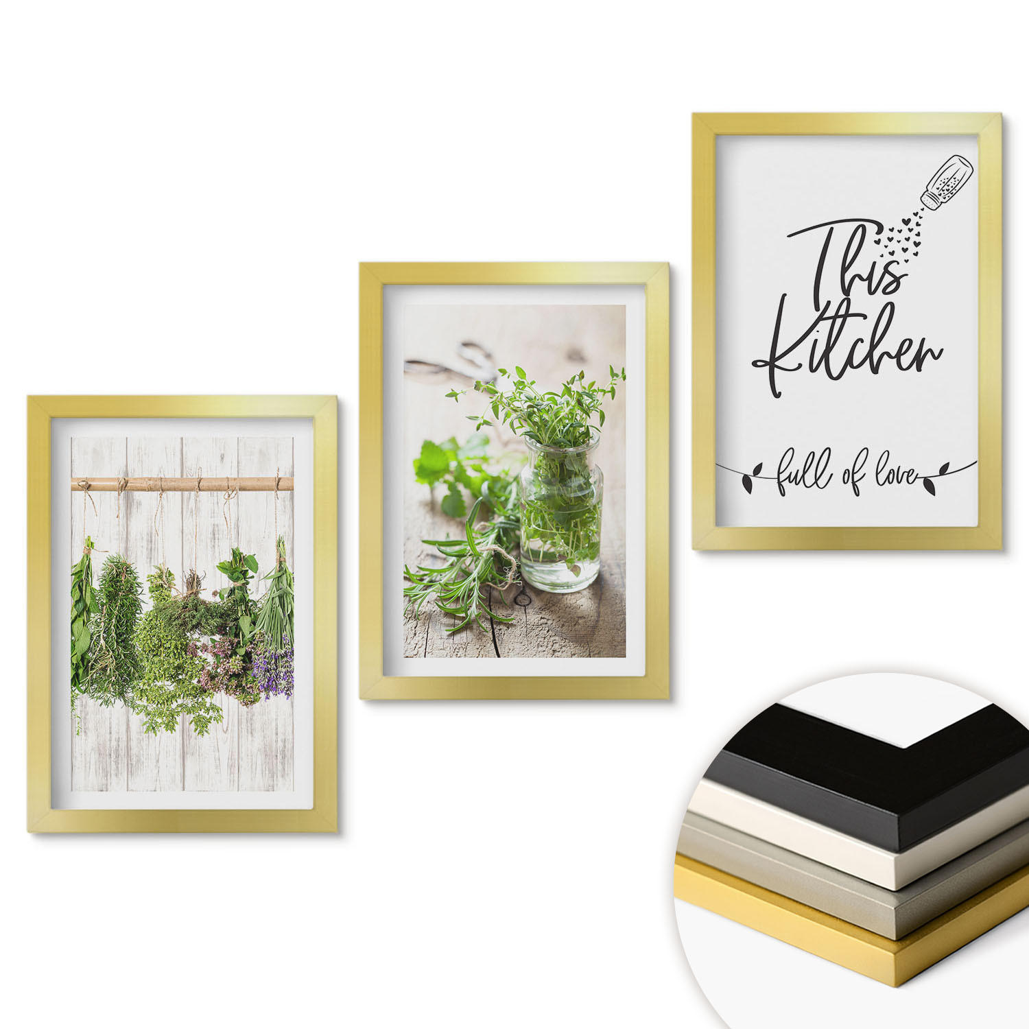 ArtPrintCave Wandbilder Gold 20x30 cm