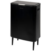 ABFALLEIMER, 60 Liter, aus Metall, schwarz - Schwarz, Metall (53/79.5/32.5cm) - eluno