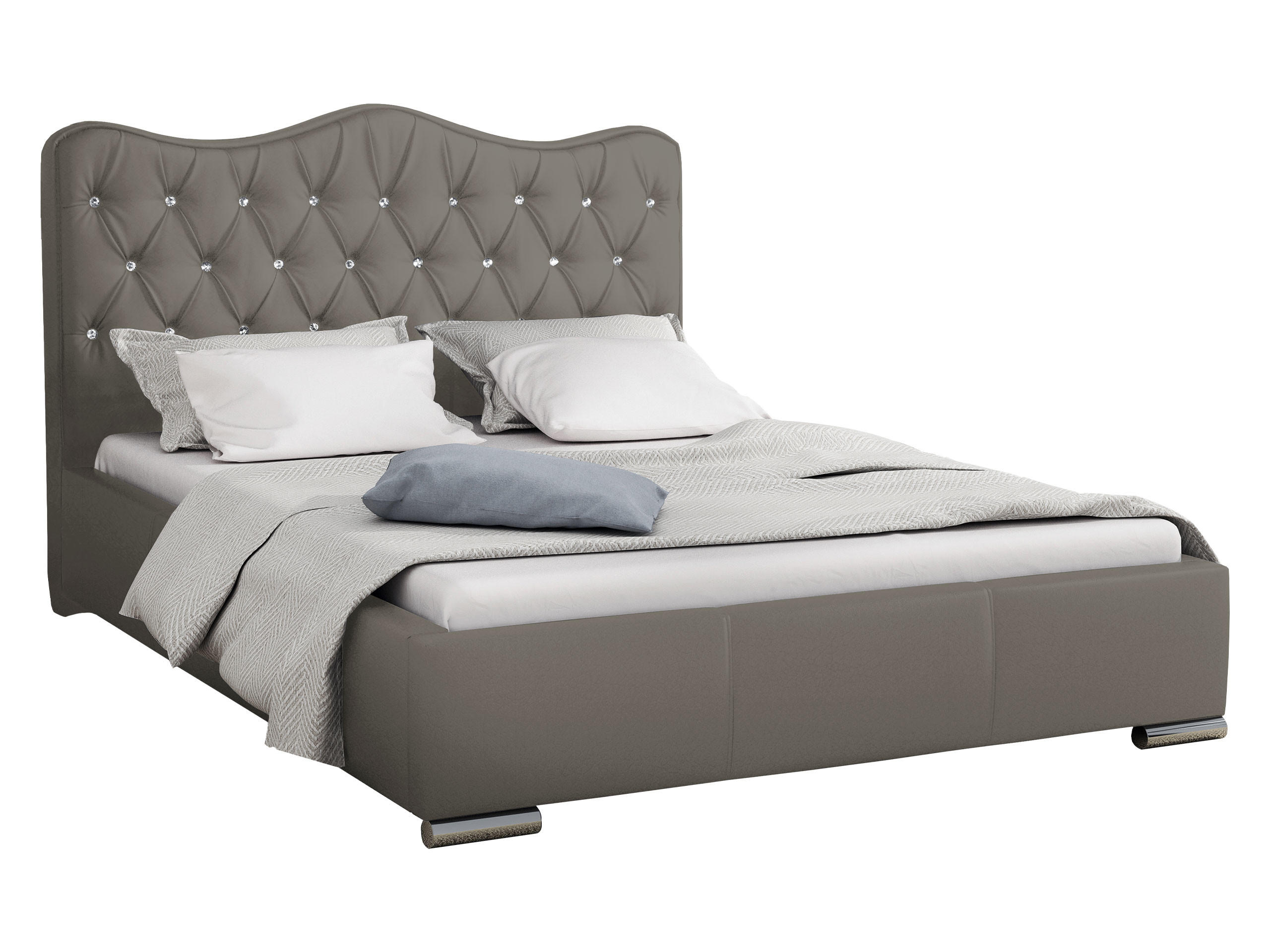 POLSTERBETT Santorini - Grau, Holz (140/200cm) - MIRJAN24