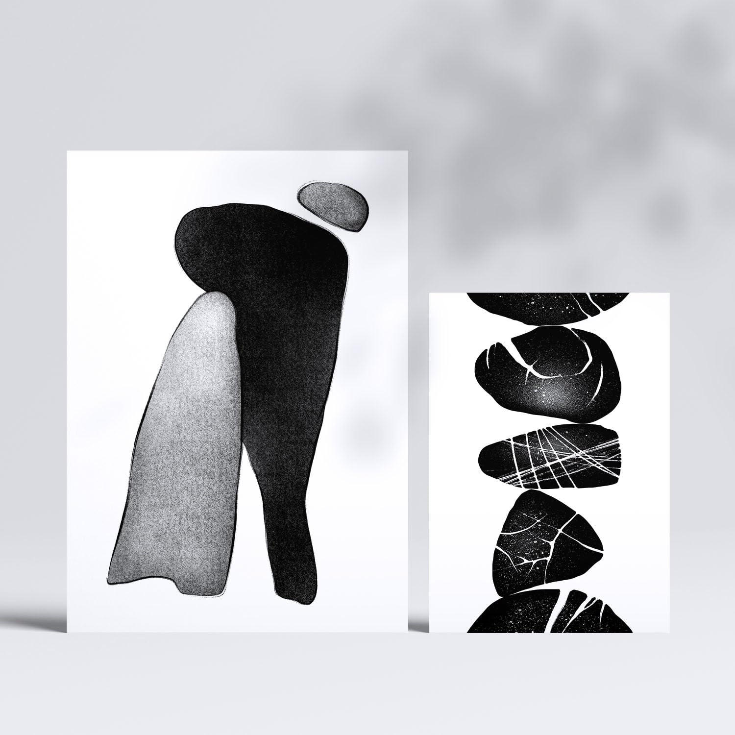 POSTER Set Mit 6 Palladian Rocks Abstrakte Liebhaber Größe A3 & A4 Rahmenlos - Klar, Papier (29.7/1cm) - Nacnic