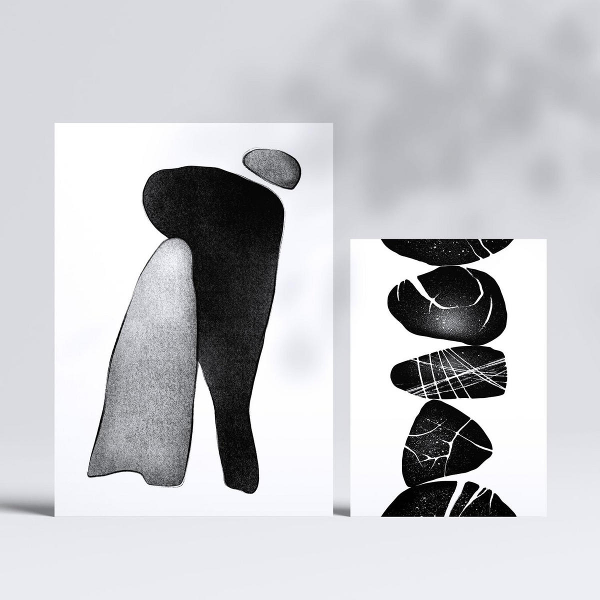 POSTER Set Mit 6 Palladian Rocks Abstrakte Liebhaber Größe A3 & A4 Rahmenlos - Klar, Papier (29.7/1cm) - Nacnic