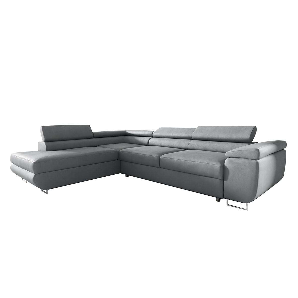 ECKSOFA Lyam 4 Sitzplätze Hellgrau - Grau, Holzwerkstoff (271/201cm) - Petits-meubles