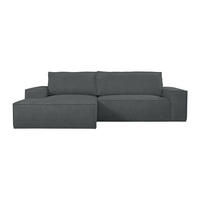 SCHLAFSOFA - 4 Personen - Samt, Stoff - Anthrazitgrau - - Anthrazit, Textil (267/85/167cm) - Vente-Unique