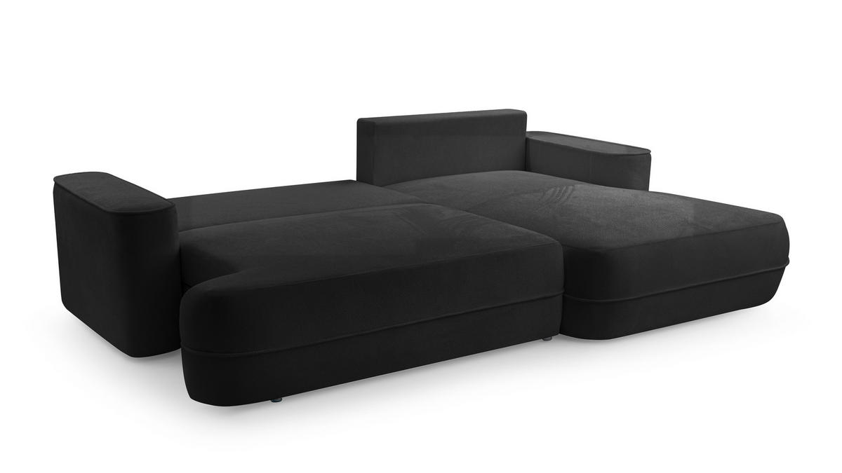 ECKCOUCH L Form Peoni Schwarz 267/168/87 cm mit Schlaffunktion R - Schwarz, Kunststoff/Textil (267/168cm) - AX Living