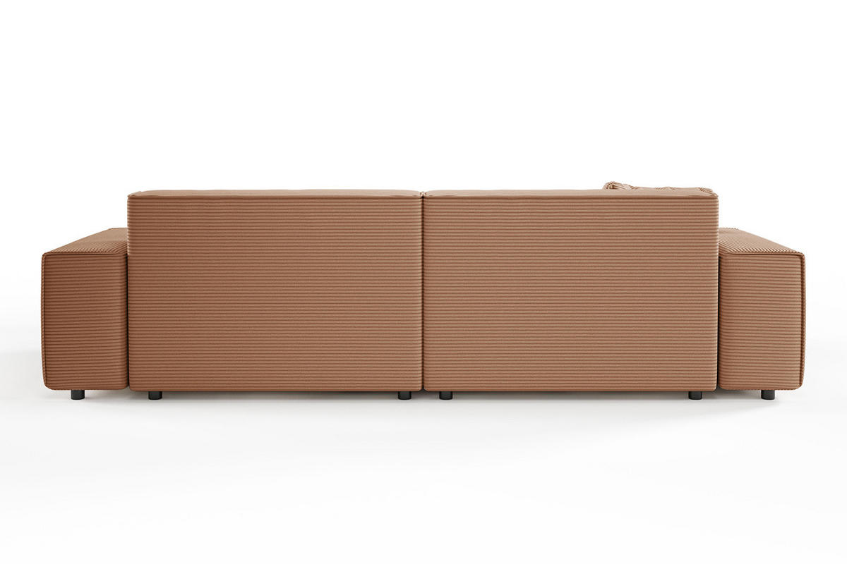 SOFA RANI Braun Cord - Dunkelbraun/Schwarz, Kunststoff/Textil (256/71/101cm) - KAWOLA