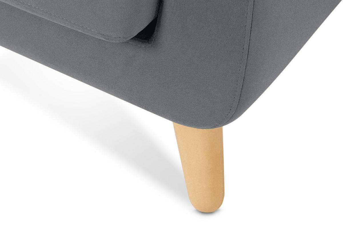 2-SITZER-SOFA TAGIO mit Armlehnen, grau - Braun/Grau, Buchenholz/Textil (153/80/84cm) - KONSIMO®