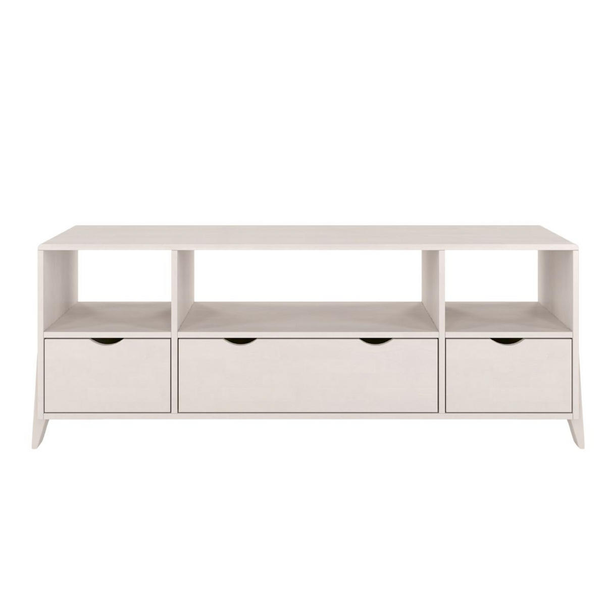 MASSIVHOLZ-TV-SCHRANK Gdynia, Buche - lackiert, Weiß - Weiß, Holz/Buchenholz (160/60.4/45cm) - Visby