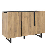 SIDEBOARD mit LED-Beleuchtung - Verstellbare Regalböden, justierbare Füße und freistehende Konstruktion - Natur - Naturfarben, Holz/Holzwerkstoff (38/80/120cm) - KOMHTOM