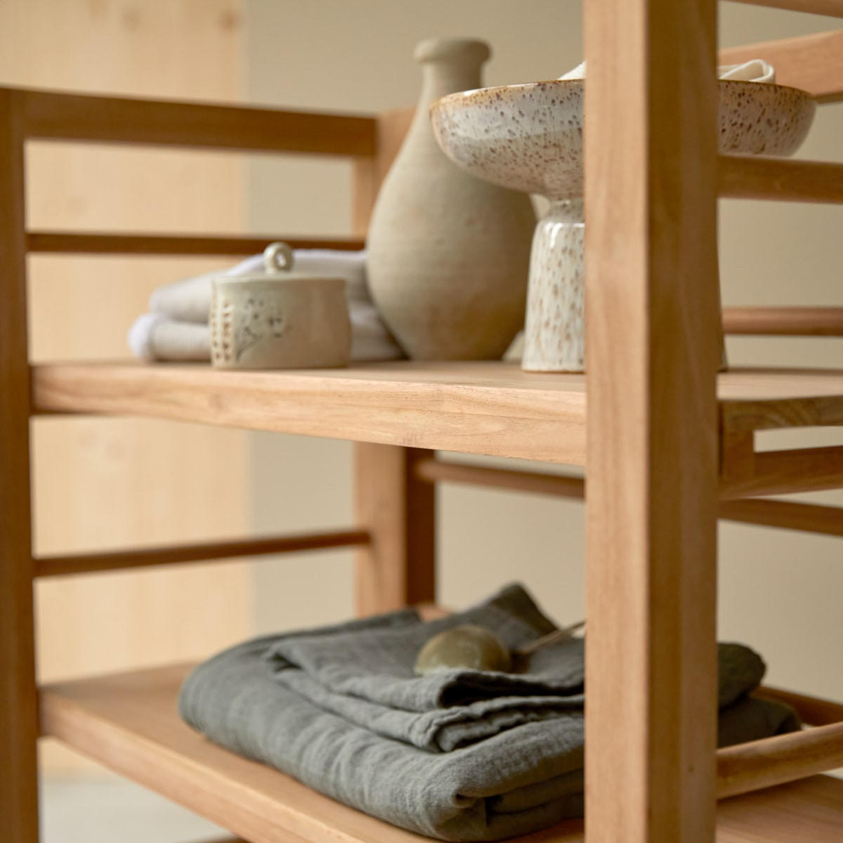 HOCHSCHRANK Sera Natur aus Teak - Naturfarben, Holz (80/115/40cm) - Tikamoon