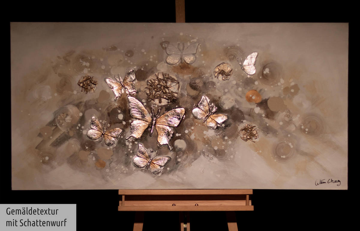 ACRYLBILD HANDGEMALT 120/60 cm - Braun/Grau, Holz/Textil (120/60cm) - KUNSTLOFT