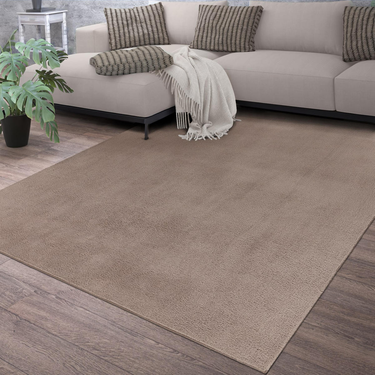 FLACHWEBETEPPICH Taupe 60 x 100 cm - Taupe, Kunststoff (60/100cm) - TT Home
