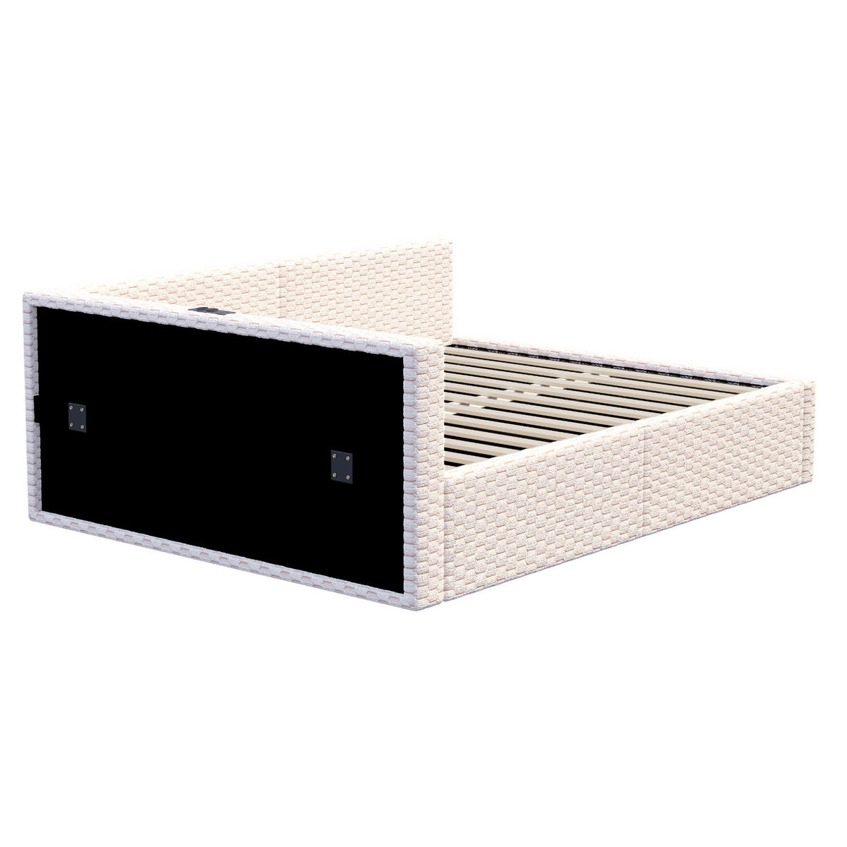 POLSTERBETT mit Stauraum und LED 140x200 cm Samt Beige - Beige, Metall (140/200cm) - Meubliv