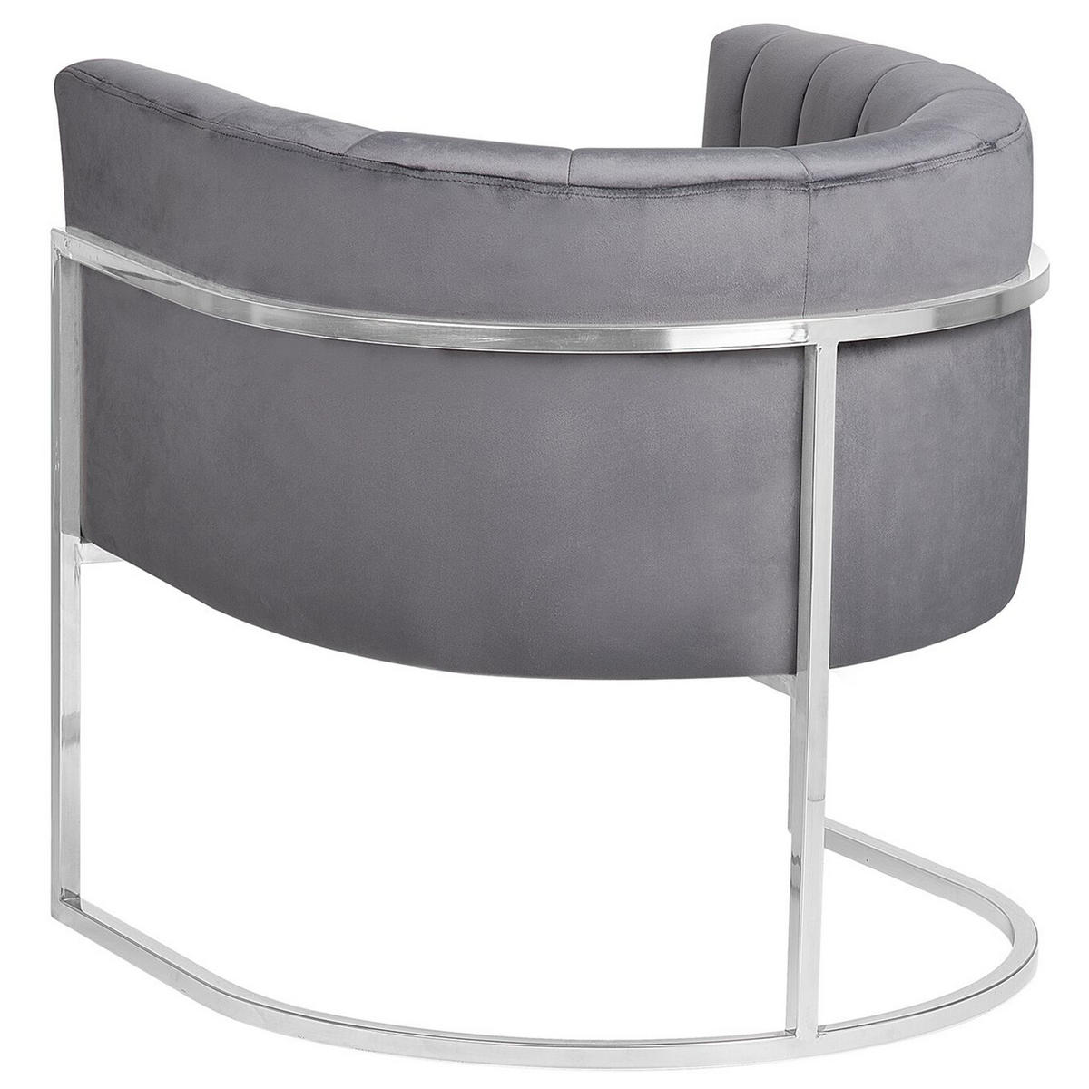SESSEL Samtstoff grau Larvik - Grau, Textil (73/72/66cm) - Beliani