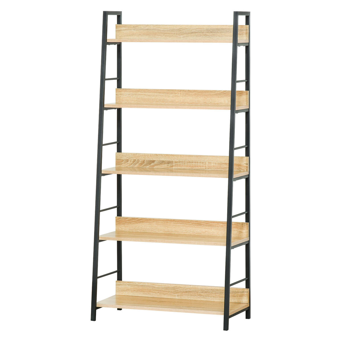 BÜCHERREGAL Eichefarben Schwarz 70/35/150 cm - Ahornfarben, Holzwerkstoff/Metall (30/149.5/70cm) - PANGIVO