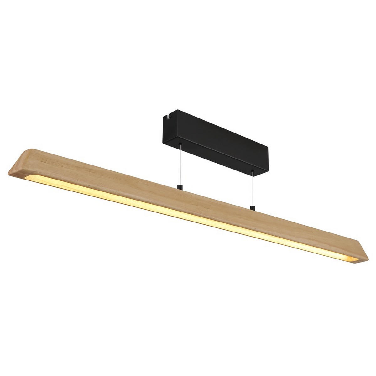 PENDELLEUCHTE MELBA, LED, Metall, Schwarz, dimmbar - Schwarz, Holz (115/5.5/150cm) - Globo Lighting