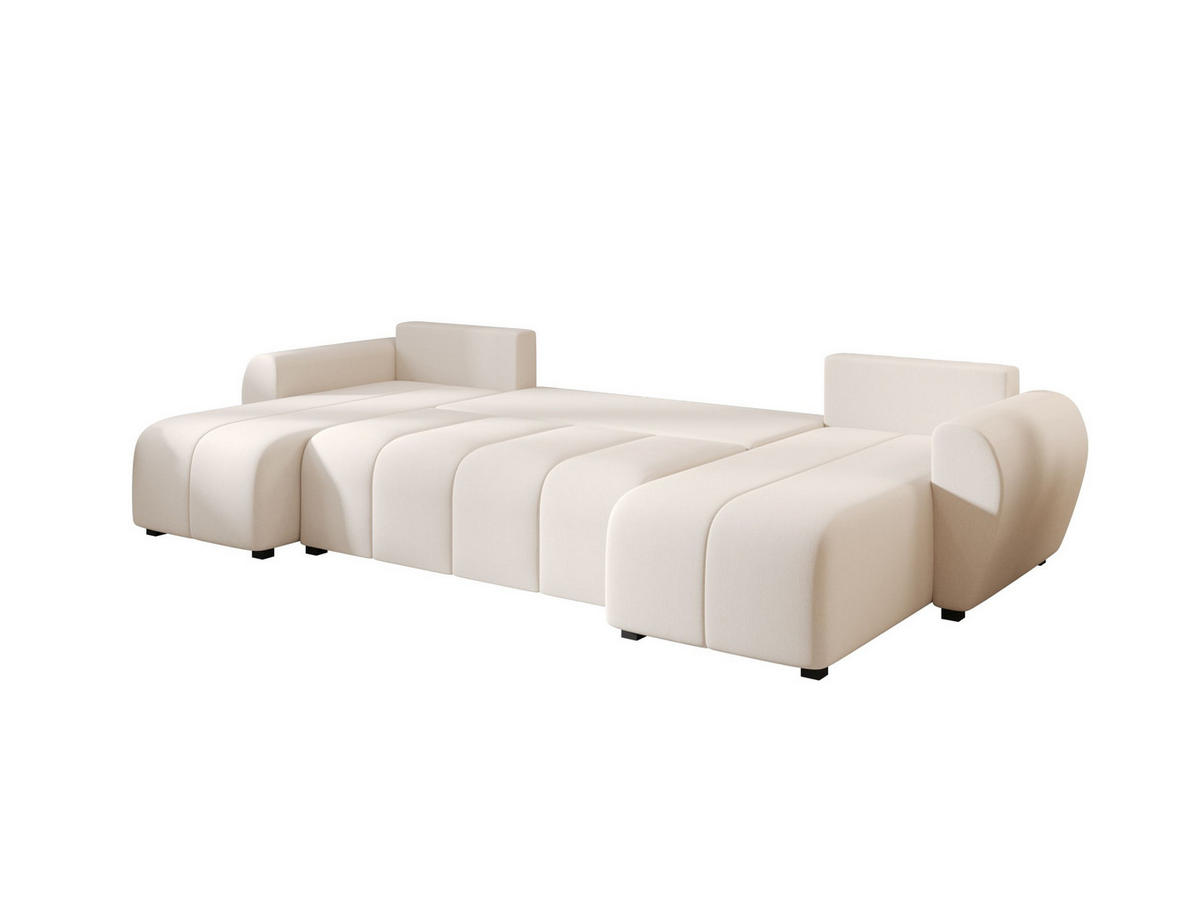 WOHNLANDSCHAFT MOLISA U Cosmic 10 mit Schlaffunktion - Beige, Textil (303/82/208cm) - Bedante