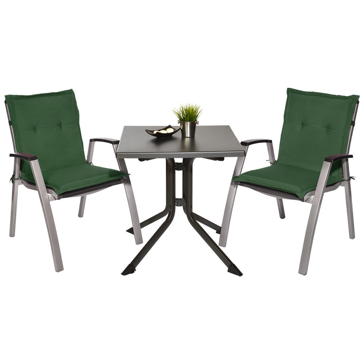 NIEDERLEHNERAUFLAGE Loft NL 100/50/6cm Dunkelgrün 4tlg - Dunkelgrün, Textil (50/6/100cm) - Beautissu 