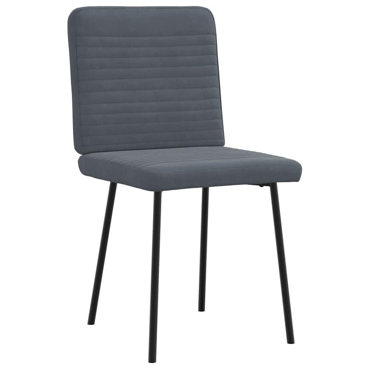 ESSZIMMERSTÜHLE 2 Stk. Dunkelgrau Samt 45*54*83cm - Dunkelgrau, Metall (45/83/54cm) - ZMH