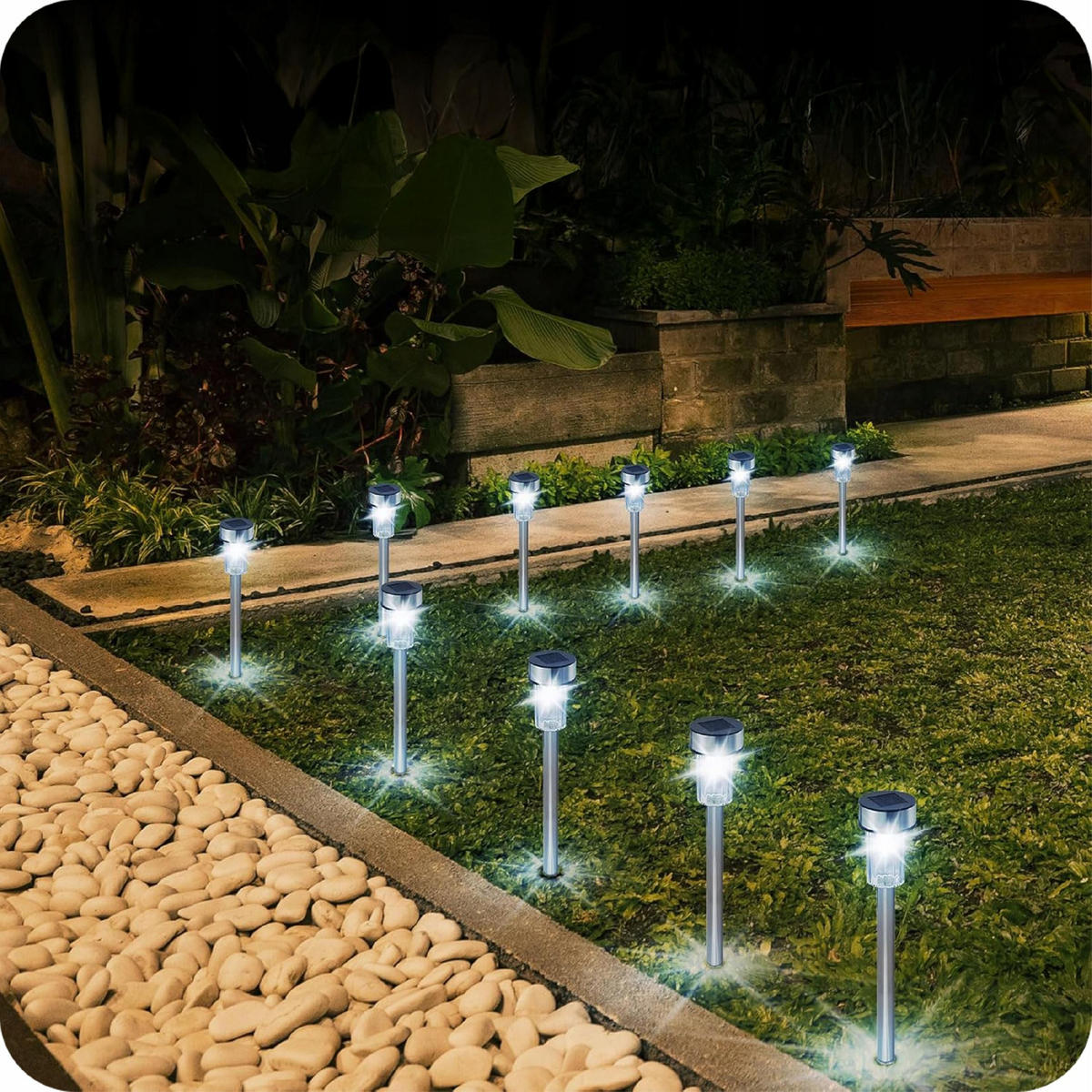 SOLARLEUCHTE 6-er Set Solarlampen - Silberfarben, Metall (4.5/4.5/31.5cm) - KRUMAD
