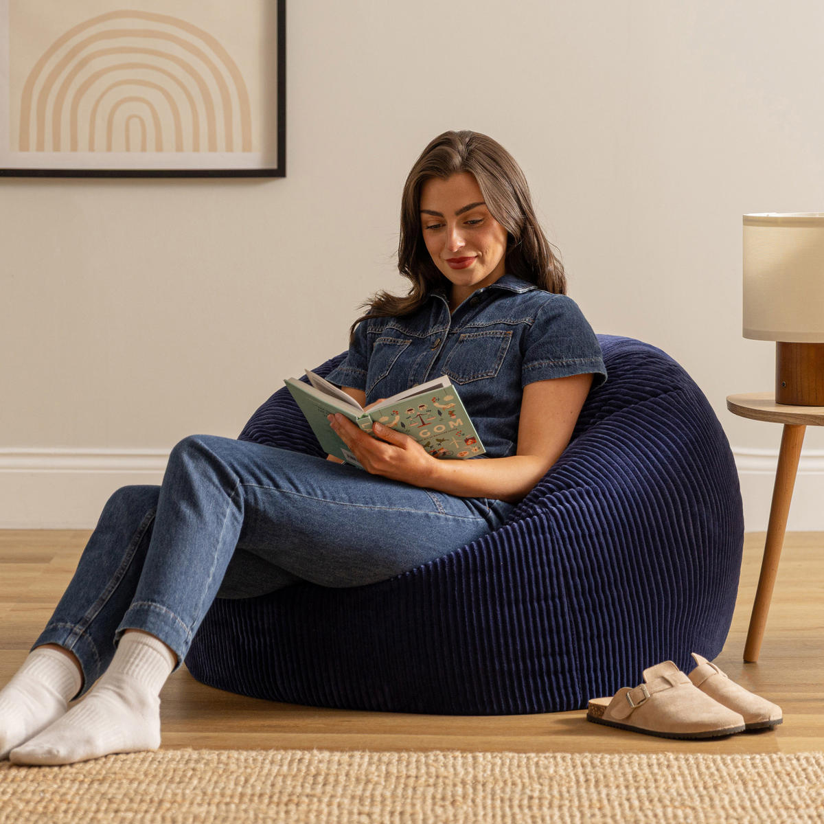 SITZSACK Klassisch Kingston, Cord - Dunkelblau, Textil (85/50/85cm) - icon