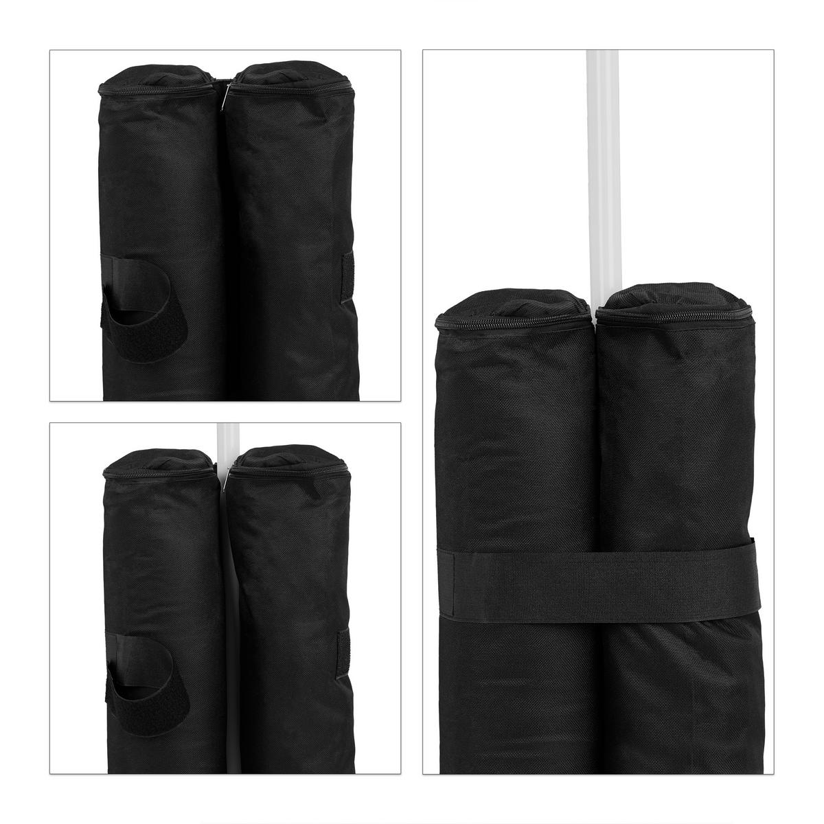 4XZÁVAŽIA na pavilón - čierna, textil (43/56/2cm) - Relaxdays