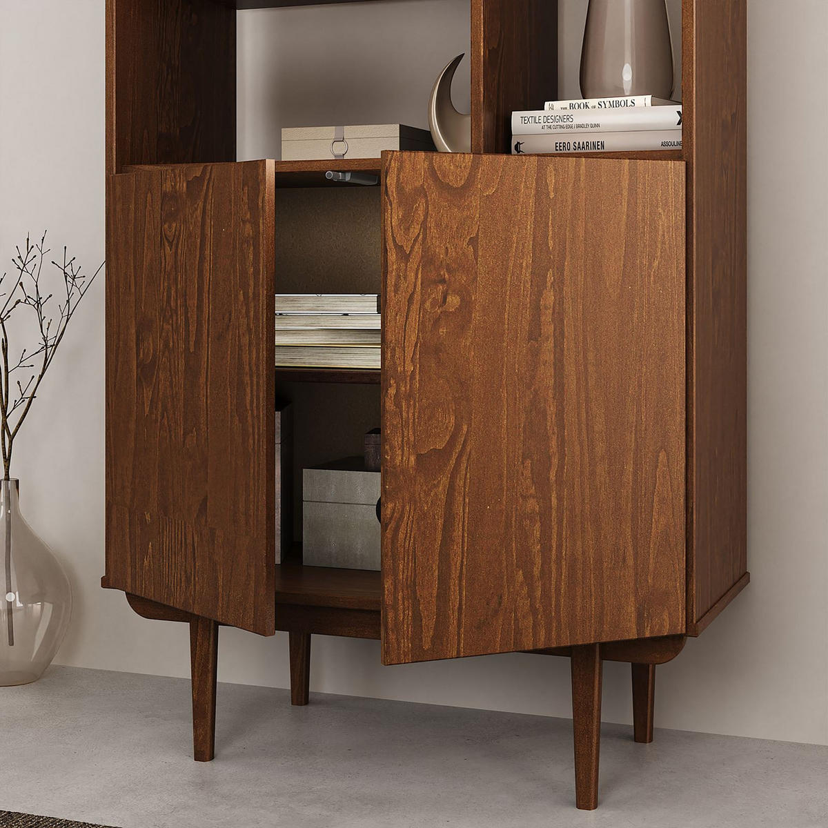 HIGHBOARD SIMONA - Kastanienfarben, Holz (80/133/37cm) - IDIMEX