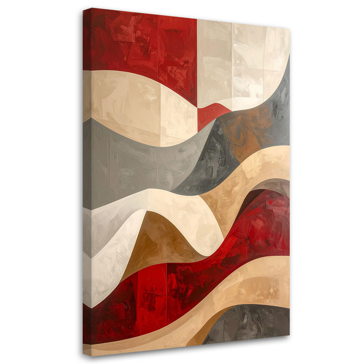 LEINWANDBILD 3D und geometrisch 80x120cm - Rot, Textil (80/120cm) - Feeby