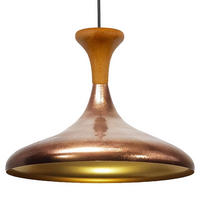 PENDELLEUCHTE Champion Pilz-Holz 35/29 cm - Goldfarben/Kupferfarben, Holz/Metall (35/29cm) - Bamyum