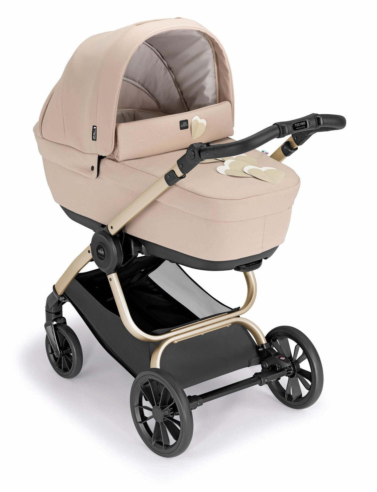 KOMBI-KINDERWAGEN Techno Babila 2in1, klappbar - Beige, Kunststoff (53/93/111cm) - Cam il Mondo del Bambino S.p.A.