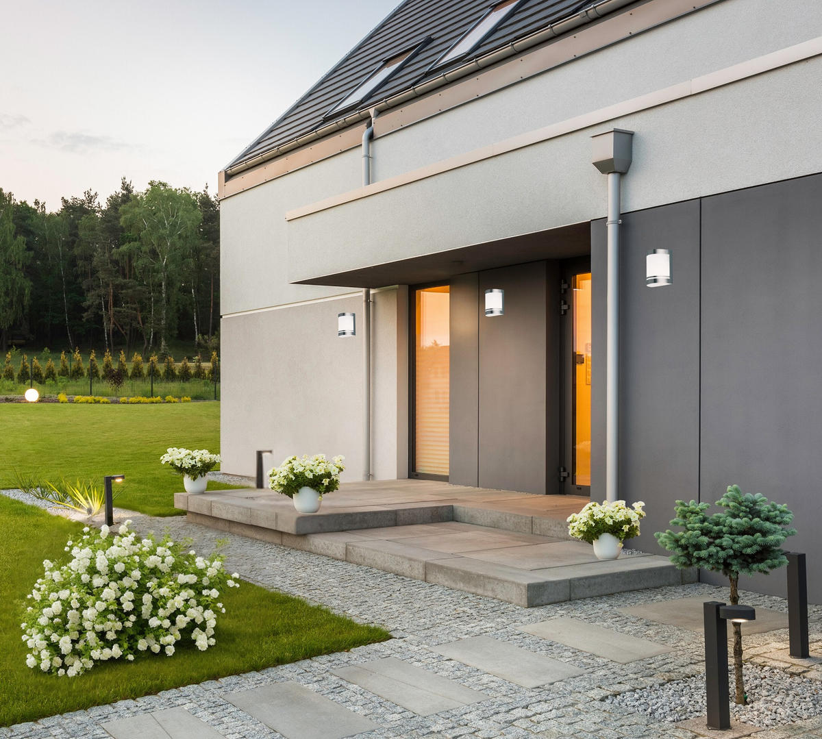 AUSSENWANDLEUCHTE KALA Edelstahl gebogen - Edelstahlfarben, Metall (16/20.8/9.2cm) - CGC Europe