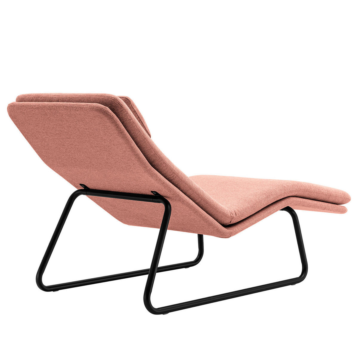 RELAXLIEGE - Webstoff - Koralle/Schwarz, Textil/Metall (70/88/168cm) - home24