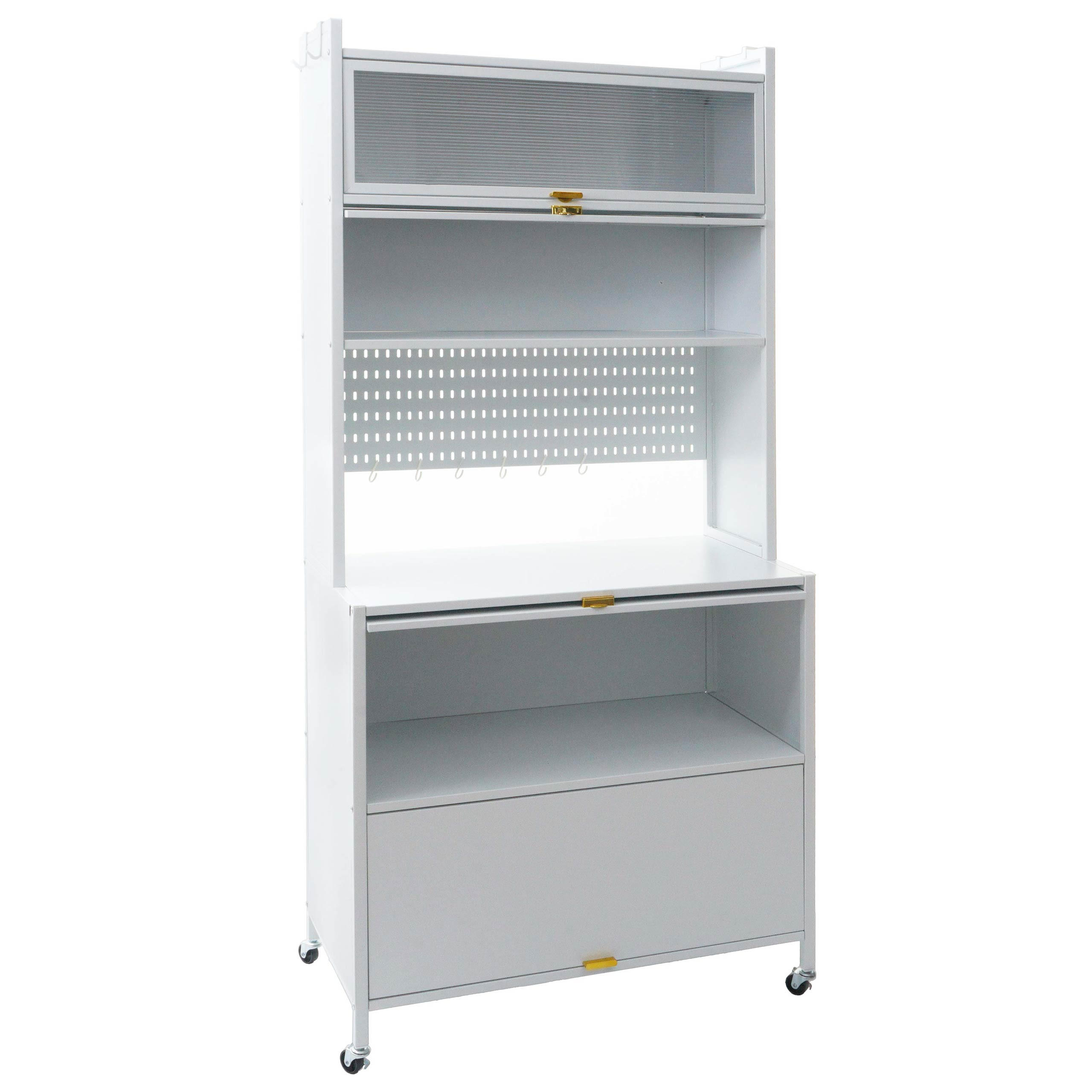KUCHYŇSKÁ skříň bílá - bílá, kov (80/175/42cm) - MCW