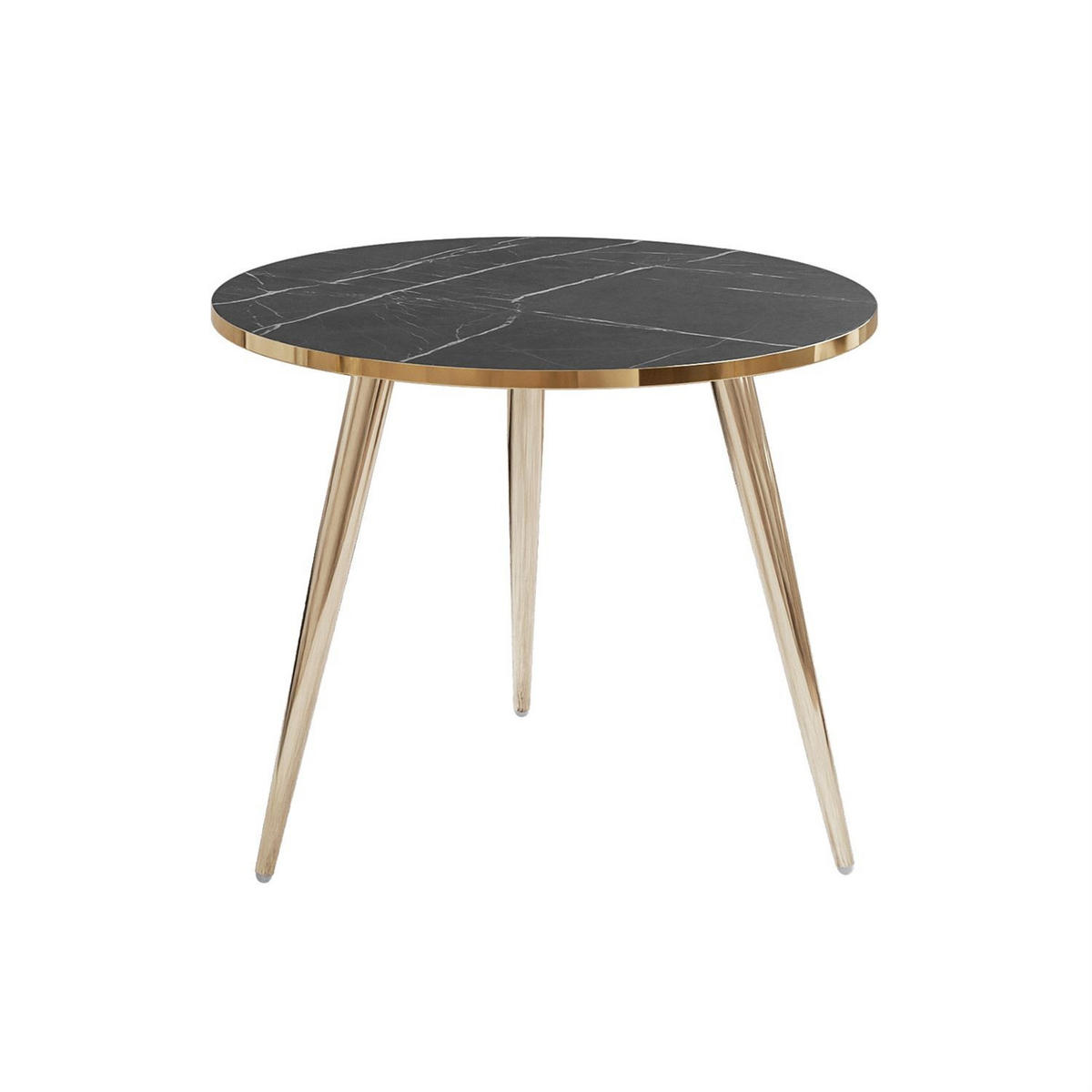 COUCHTISCH SOLEIL GOLD Schwarz Marmor, 50cm - Schwarz, Holzwerkstoff (50/50/47cm) - Lookway