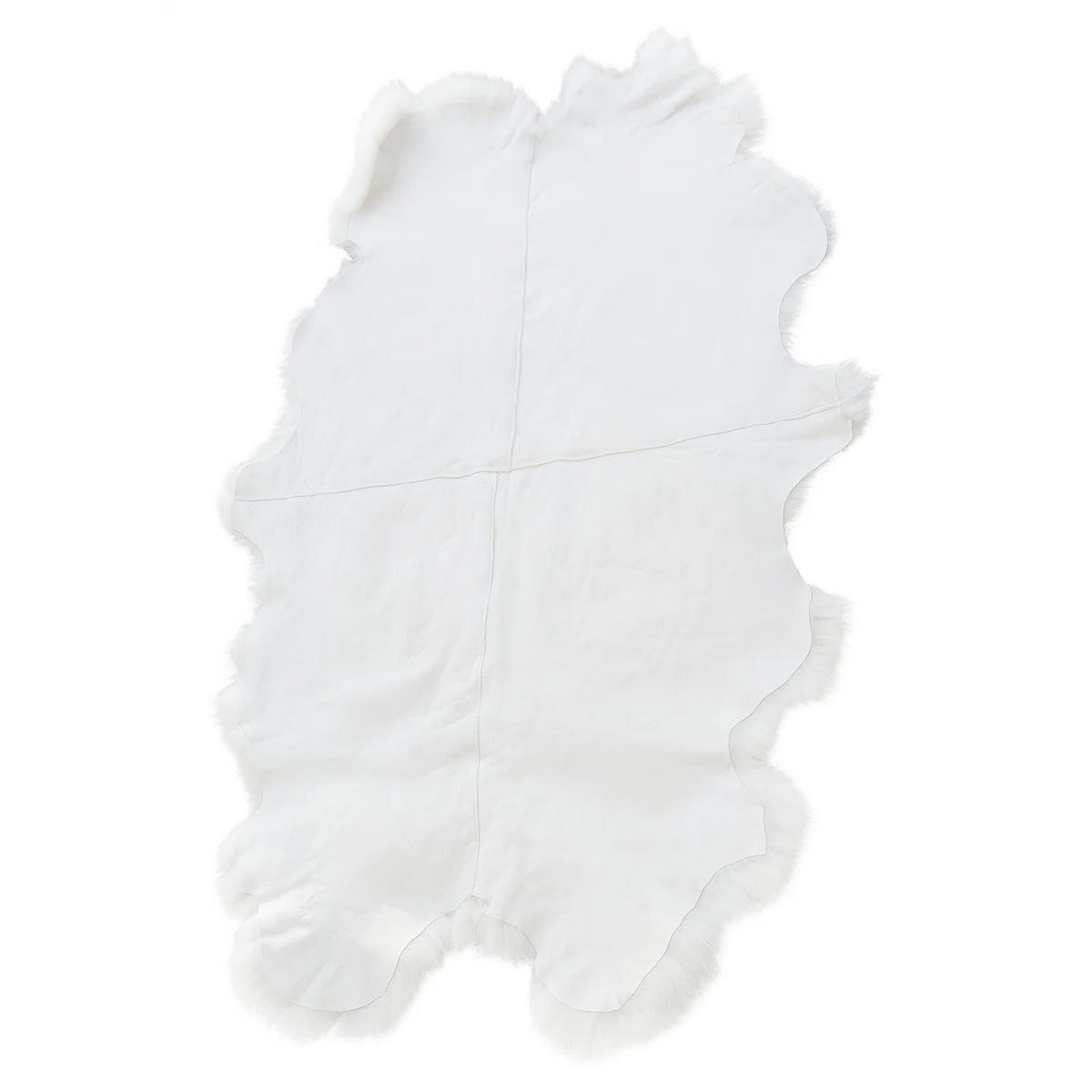 SCHAFFELL Teppich Läufer Naturweiß ca. 180x110 cm vernäht - Weiß, Fell (110/180cm) - Provellus