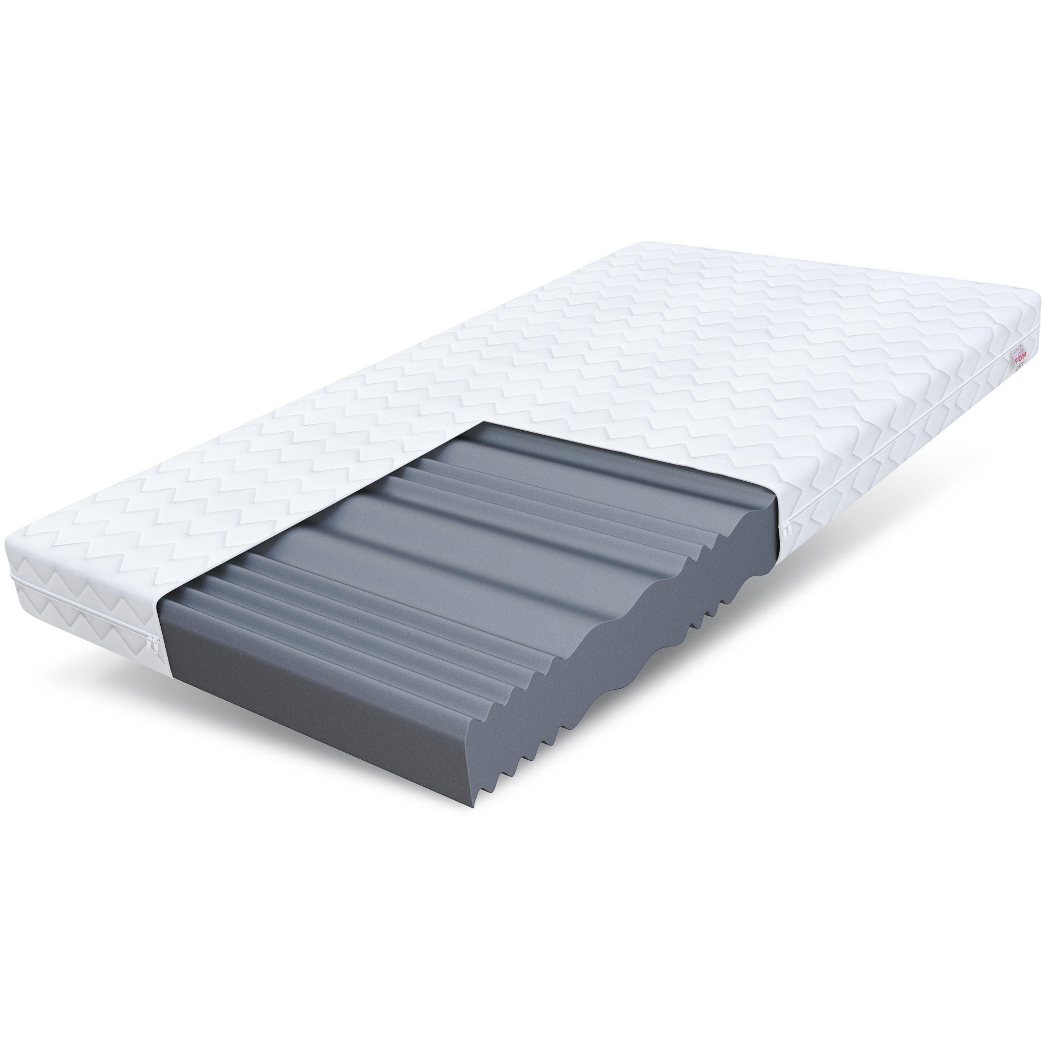 KOMFORTSCHAUMMATRATZE Comfort Plus H3 - Weiß, Textil (100/200cm) - FDM