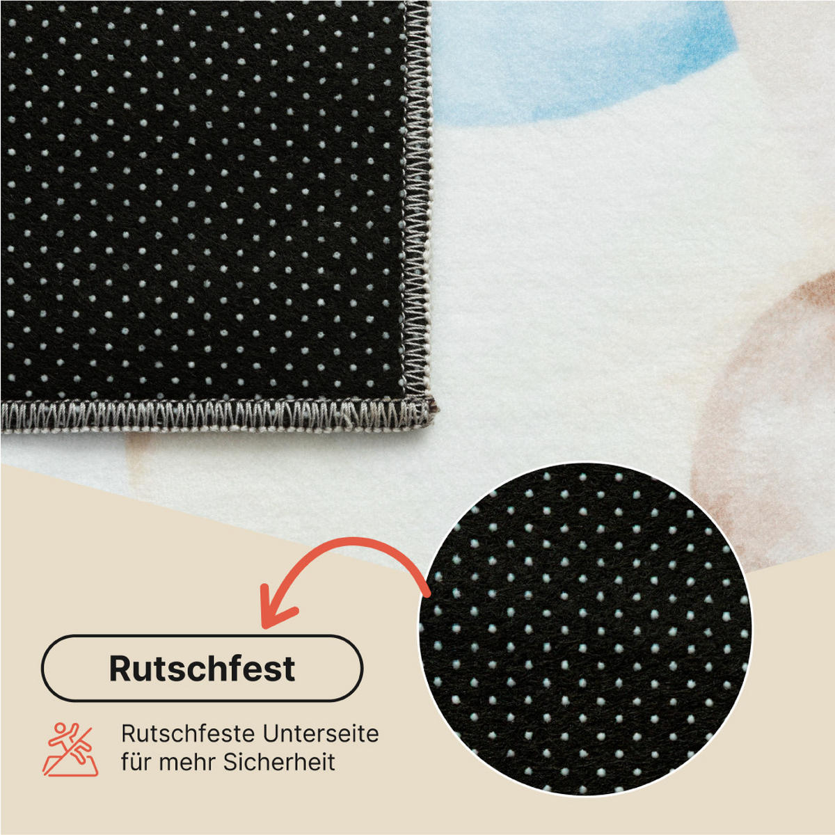 KINDERTEPPICH KIDS Creme Mond 140/200 cm - Creme, Textil (140/200cm) - Tapiso