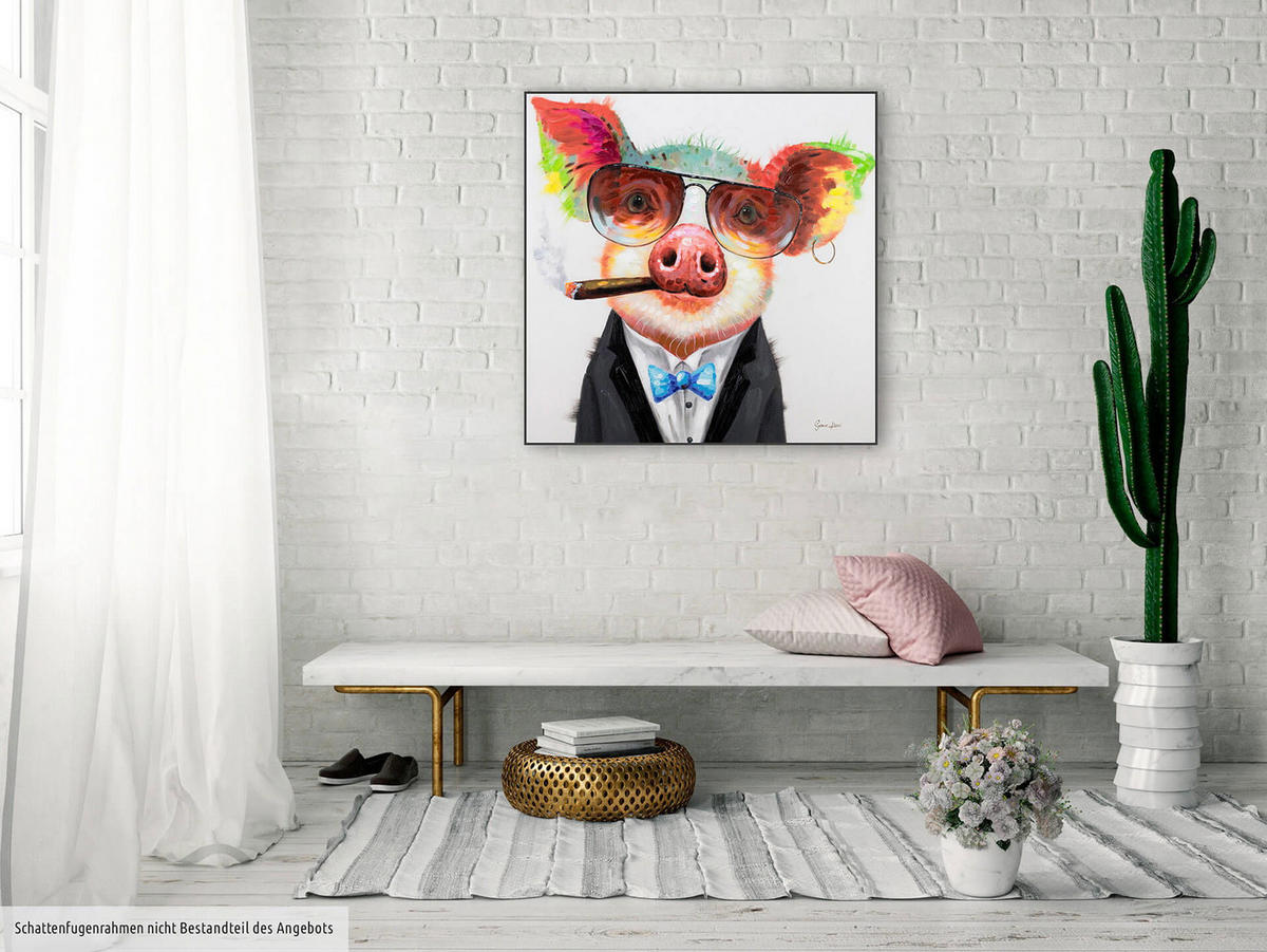 ACRYLBILD HANDGEMALT 80/80 cm - Multicolor, Holz/Textil (80/80cm) - KUNSTLOFT