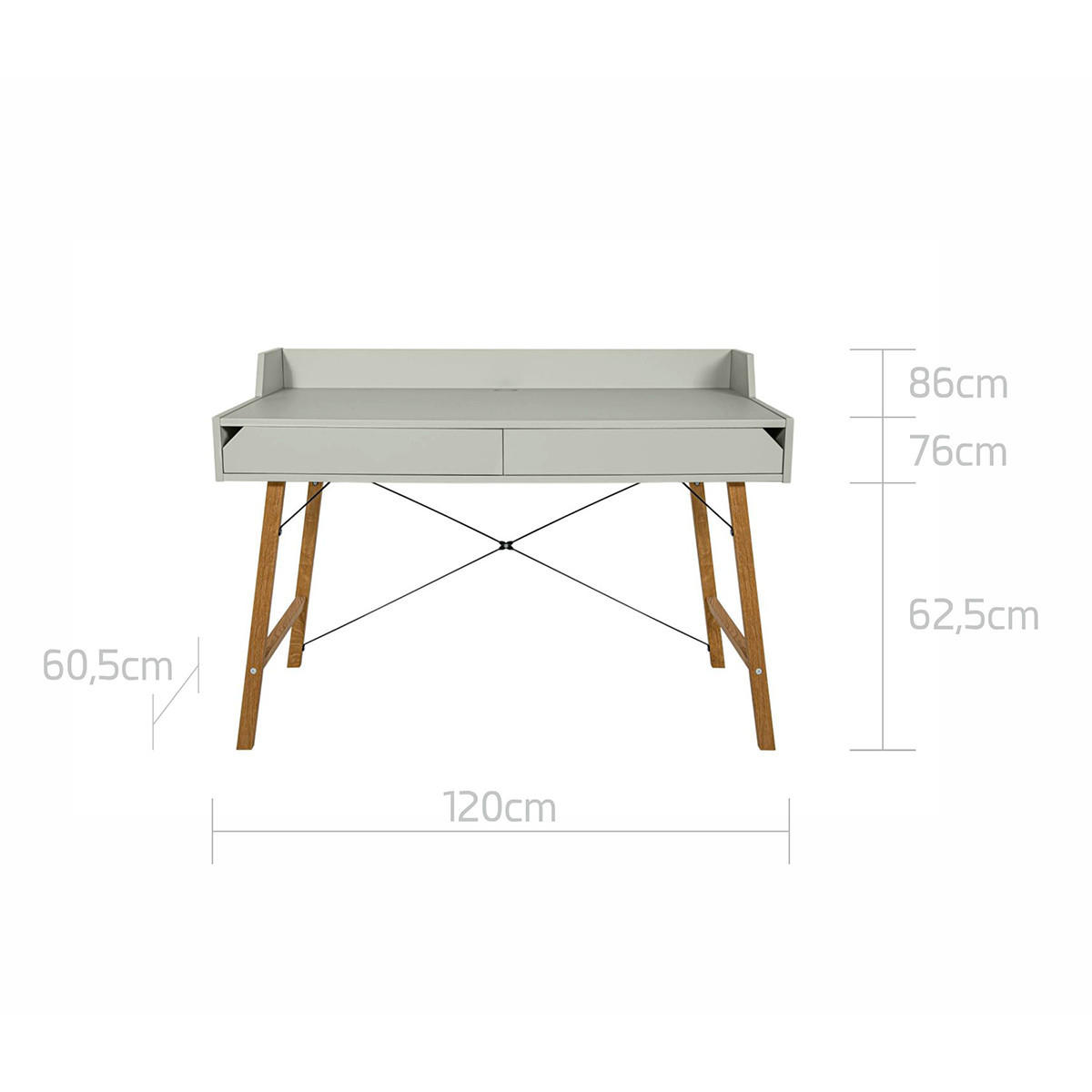 SCHREIBTISCH Lotta Grün - Grün, Holzwerkstoff (60/120/86cm) - Petits-meubles