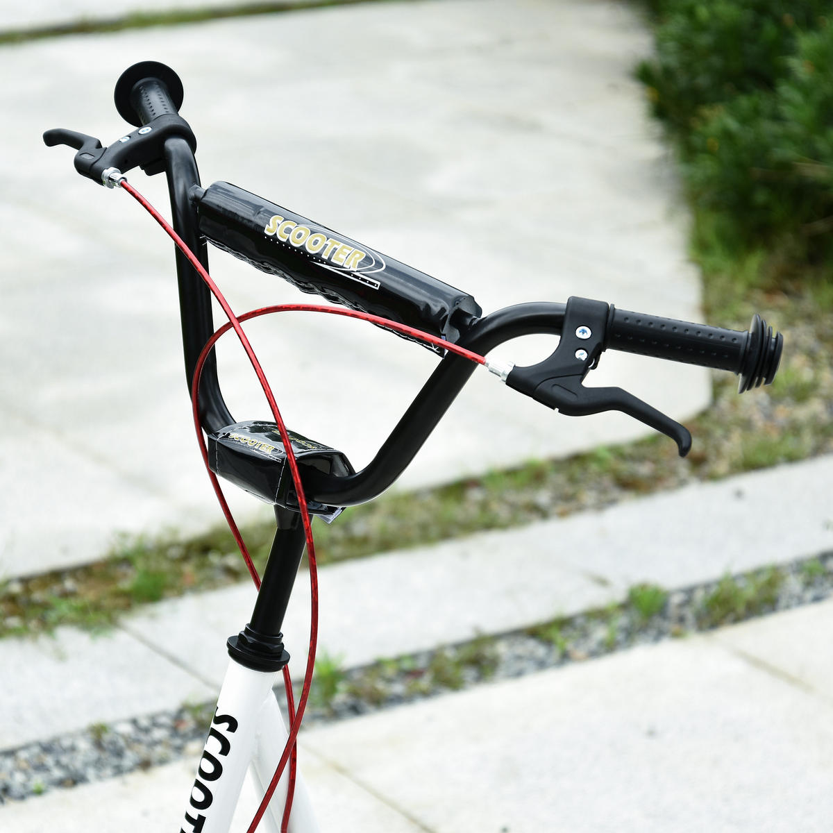 KINDERROLLER, Hellblau/Schwarz/Weiß/Grün, Stahl+ Aluminium - Weiß, Metall (139/58/96cm) - HOMCOM