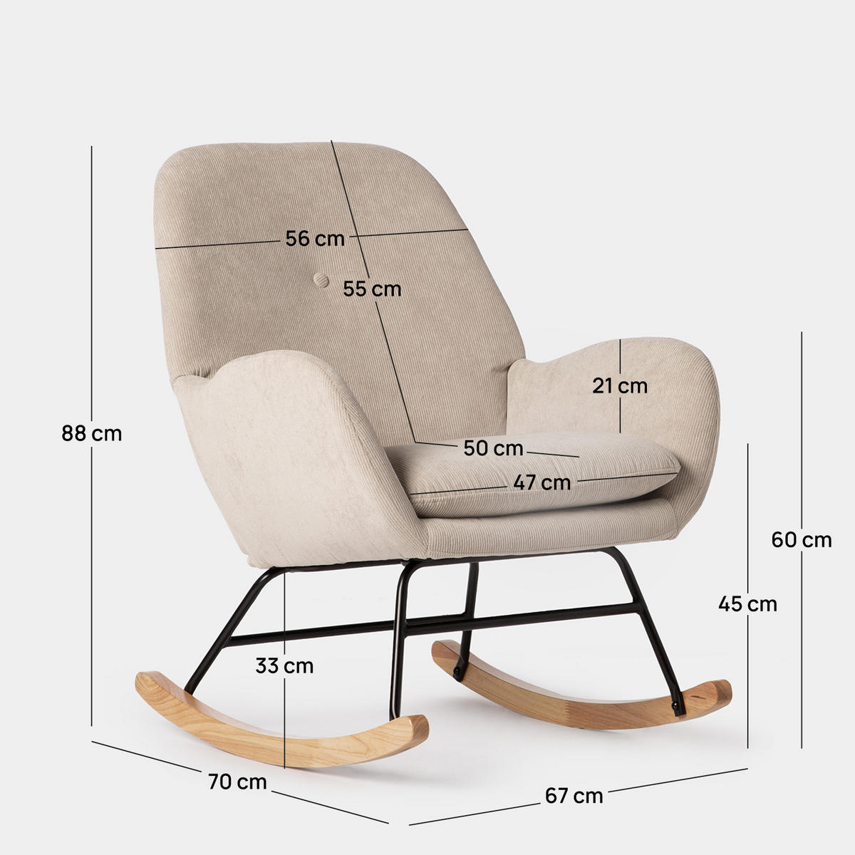 STILLSTUHL Becca Beige 67 cm x 88 cm - Beige, Textil (67/88/70cm) - Klast Home